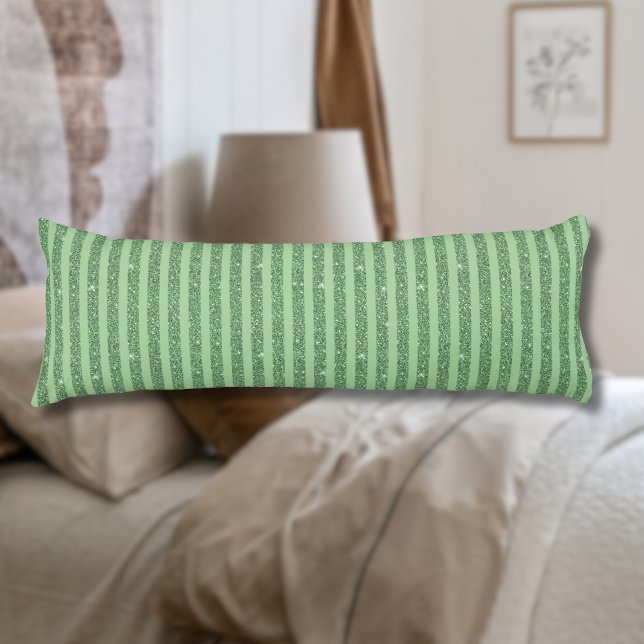 Coussins Longs Rayures verticales simples avec paillettes vert fo (Créateur téléchargé)