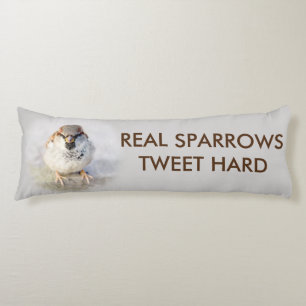 Coussins Longs Real Sparrows Tweet Dur drôle personnalisable