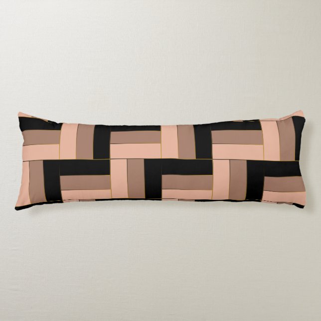 Coussins Longs Rectangles géométriques Brown Mocha Noir (Devant)