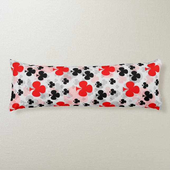 Coussins Longs Red Black Clover Club Design Motif Abstrait (Devant)