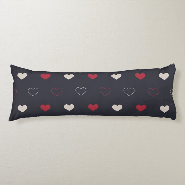 Coussins Longs Red & dark Heart Seamless Pattern Cute Minimal (Devant)