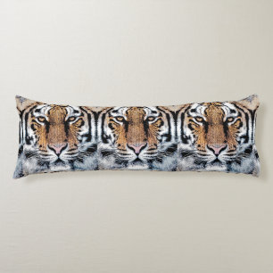 Coussins Longs Regard fixe de visage de tigre dans le style