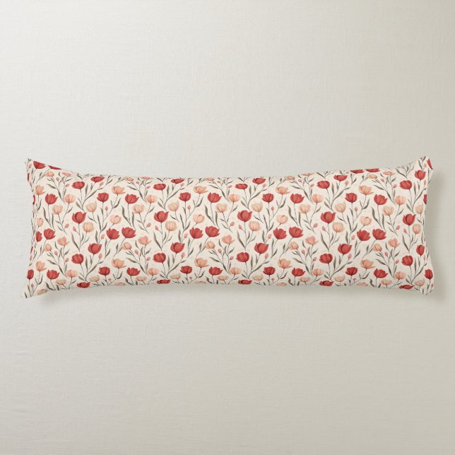 Coussins Longs Relooking de chambre à impression de tulipe en mou (Devant)