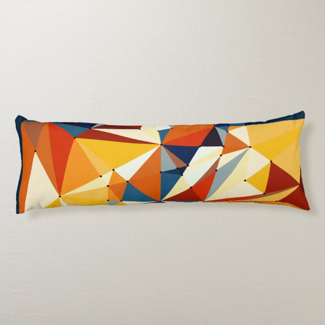 Coussins Longs Réseau de triangles multicolores (Dos)
