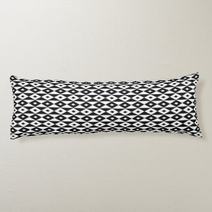 Coussins Longs Retro Black White Lozengs Motif moderne