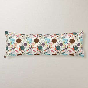Coussins Longs Rétro motif floral 2