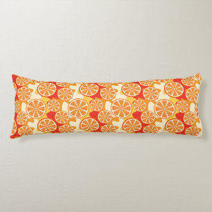 Coussins Longs Rétro motif orange d'agrume