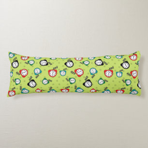 Coussins Longs Réveil adorable vert bleu rouge motif