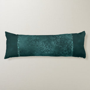 Coussins Longs Romance Turquoise de minuit   Dark Satiny Grunge D