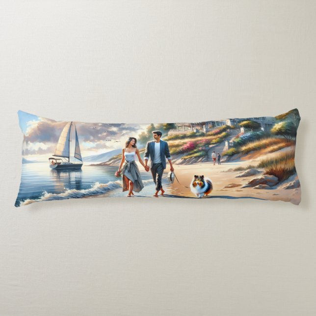 Coussins Longs Romantic Coastal Cottage Sunset Stroll (Devant)