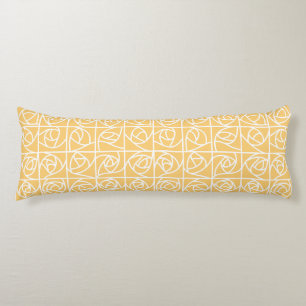 Coussins Longs Rose Art déco Carrés stylisés jaune floral