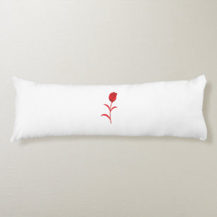 Coussins Longs Rose Madder, Rouge lave, design floral