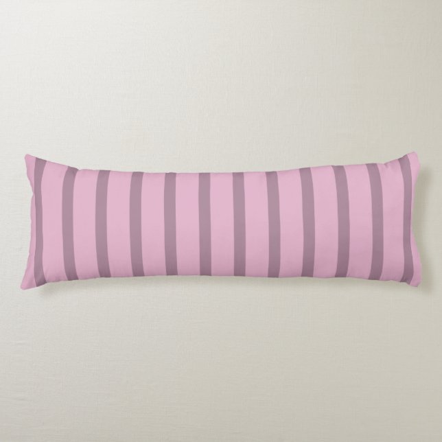 Coussins Longs Rose moderne rose mauve rayé (Devant)