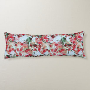 Coussins Longs Rose Rouge Taches de polka Grunge Décomposition