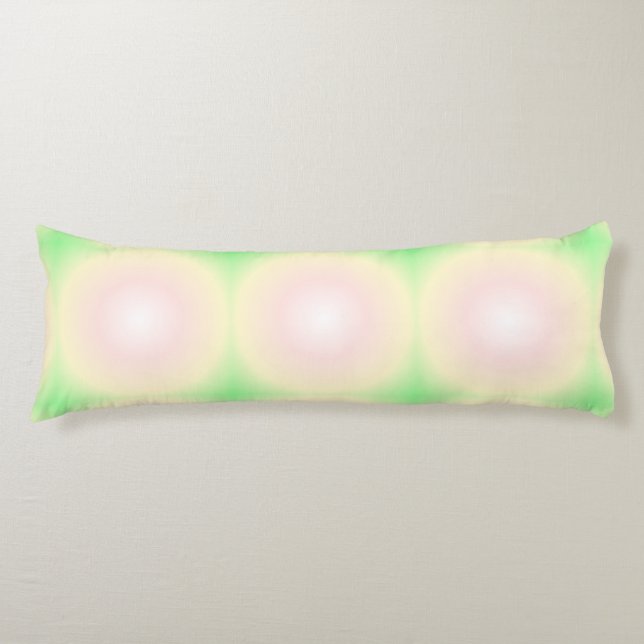 Coussins Longs Rose vert pâle Blanc 3D Optique Motif dégradé (Devant)