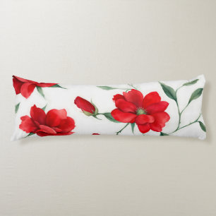 Coussins Longs Rose vintage Fleur rouge Motif Élégant Décor de la