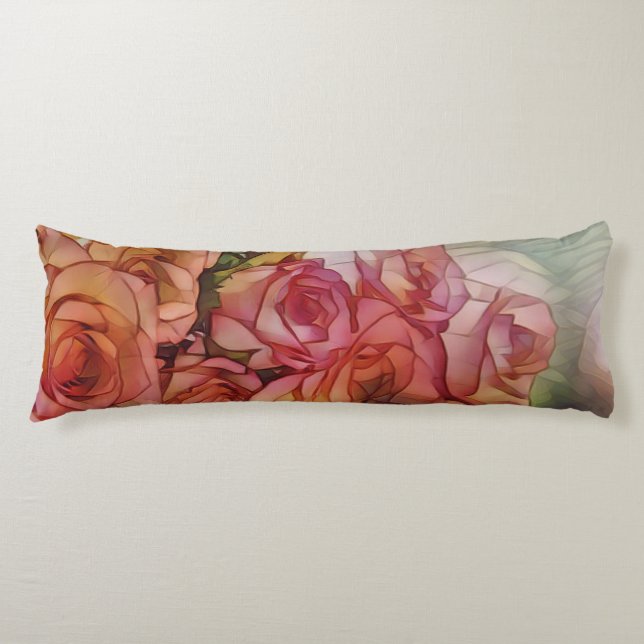 Coussins Longs Roses Rouges Dans La Lumière Du Soleil Appliquée (Devant)