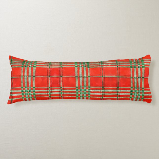 Coussins Longs ROUGE SCOTT TARTAN Oreiller corps (Devant)