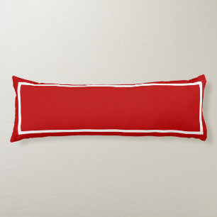 Coussins Longs Rouge uni avec finition blanche