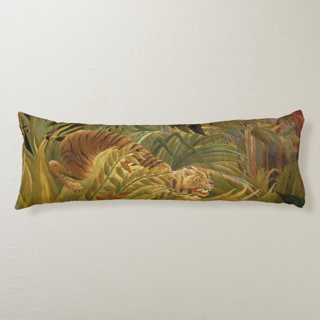 Coussins Longs Rousseau Jungle Tropical Tiger Art (Devant)