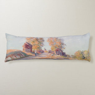 Coussins Longs Route ascendante d'Alfred Sisley   en soleil