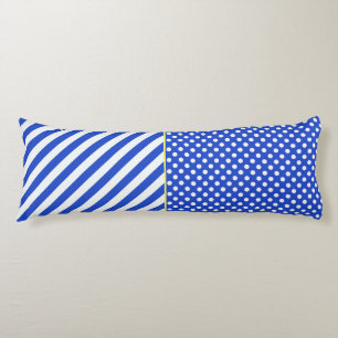 Coussins Longs Royal Blue Polka Dots and Stripes by STaylor