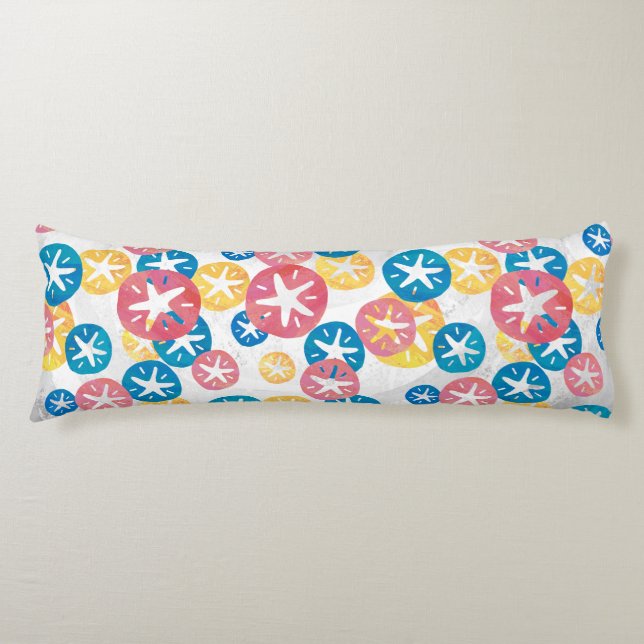 Coussins Longs Sable Dollar Jaune Rouge Bleu Motif (Devant)