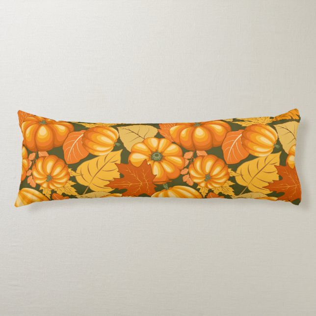 Coussins Longs Saison d'automne Halloween Citrouille Motif (Devant)
