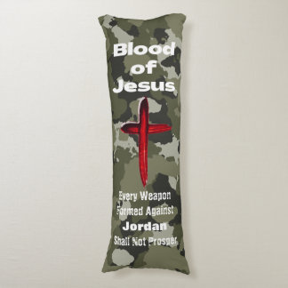 Coussins Longs Sang de Jésus Camo Vert Corps de prière personnali