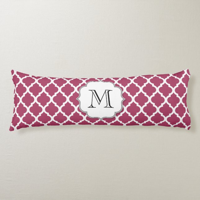 Coussins Longs Sangria Carrelage rouge marocain avec Monogramme p (Devant)