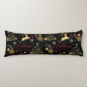 Coussins Longs Sapin de Noël Rouge Joyeux