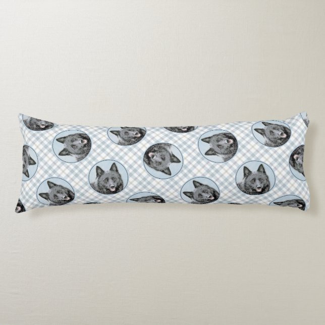 Coussins Longs Schipperke Peinture Black Cute Original Chien Art (Devant)