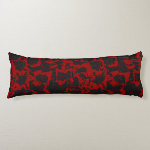 Coussins Longs Serviette abstraite rouge et charbon