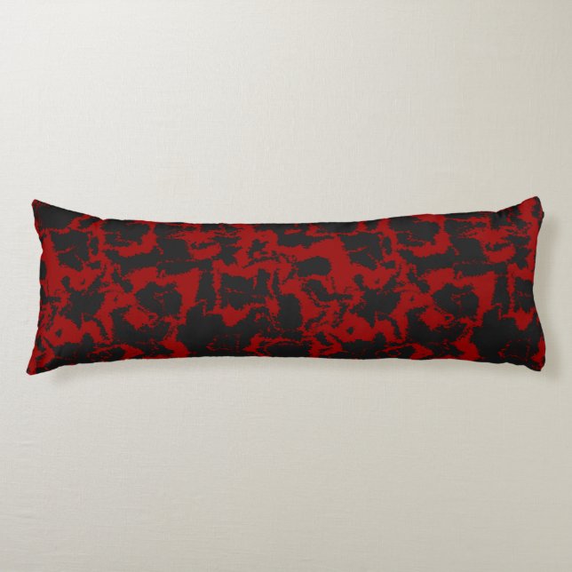 Coussins Longs Serviette abstraite rouge et charbon (Devant)