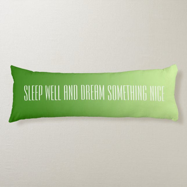 Coussins Longs SEULEMENT dégradés de COULEUR - vert + votre texte (Devant)