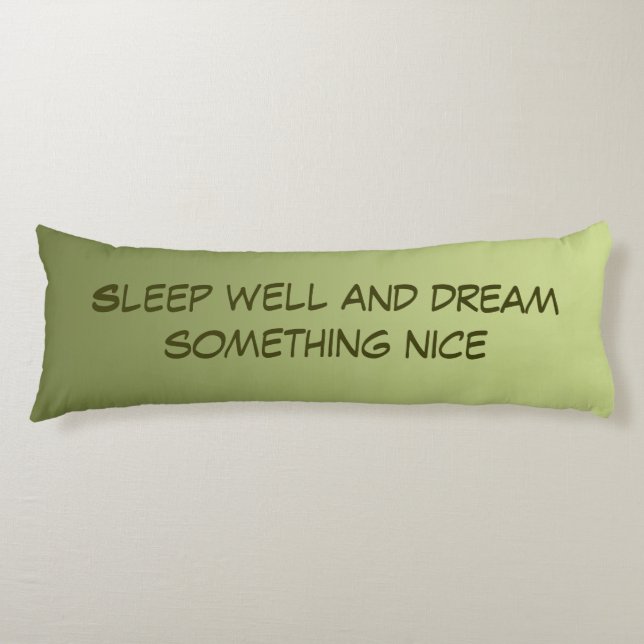Coussins Longs Seules les couleurs - vert olive + votre texte (Devant)