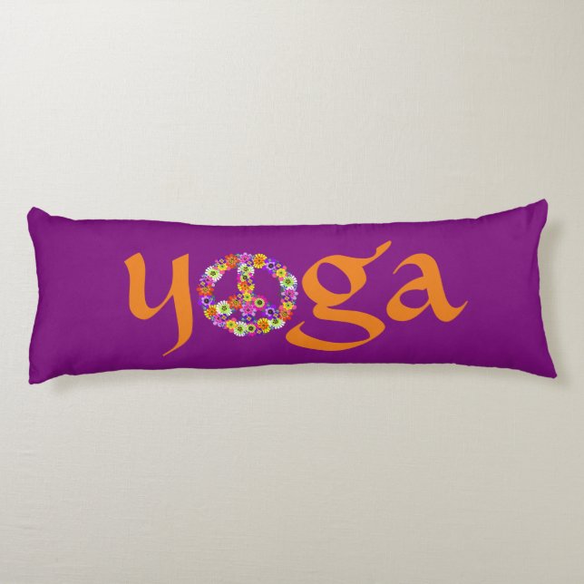 Coussins Longs Signe de paix floral Yoga (Dos)