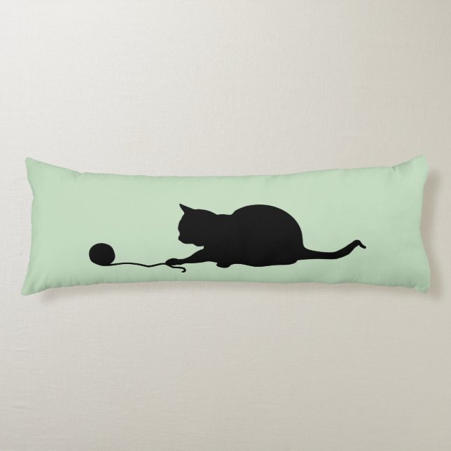 Coussins Longs Silhouette de chat en jeu (Devant)