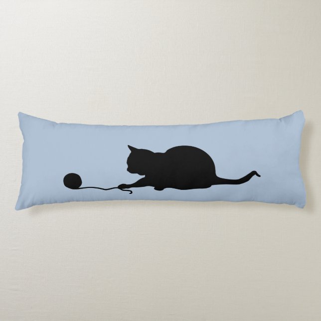 Coussins Longs Silhouette de chat en jeu (Devant)