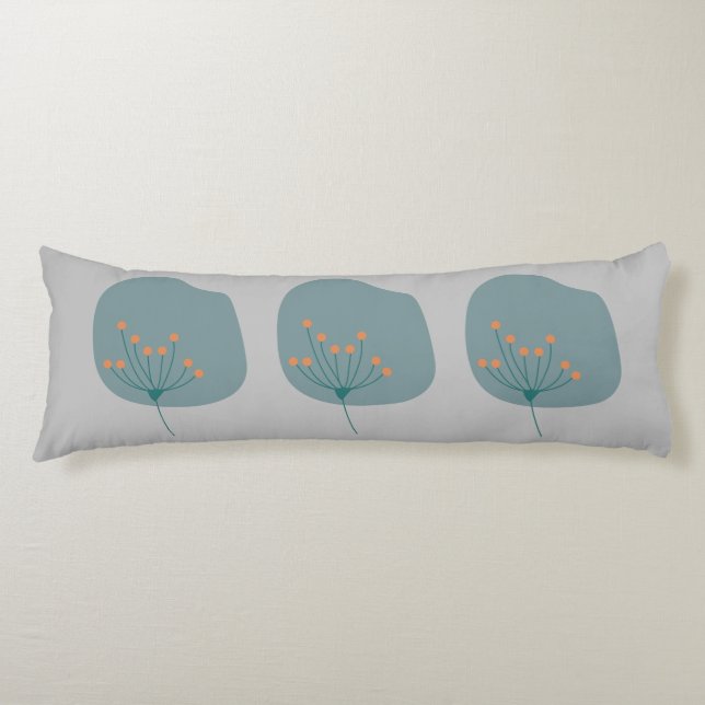 Coussins Longs Simple moderne Abstrait gris et bleu (Devant)