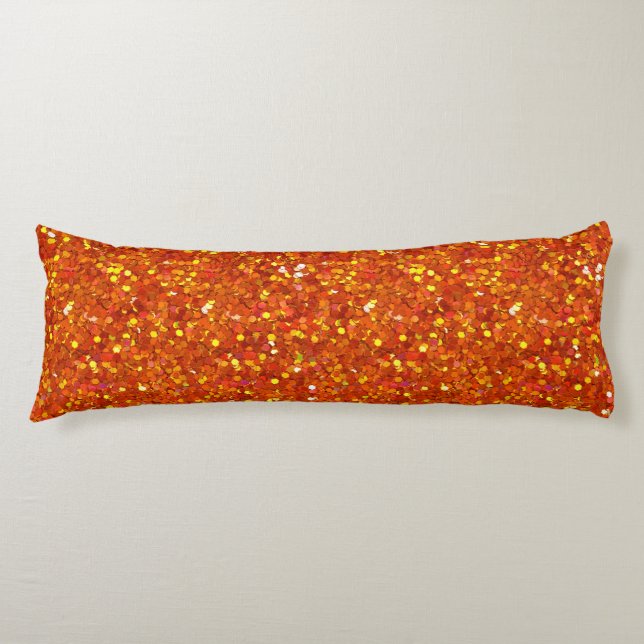 Coussins Longs Sinopia Orange Pailleté (Devant)