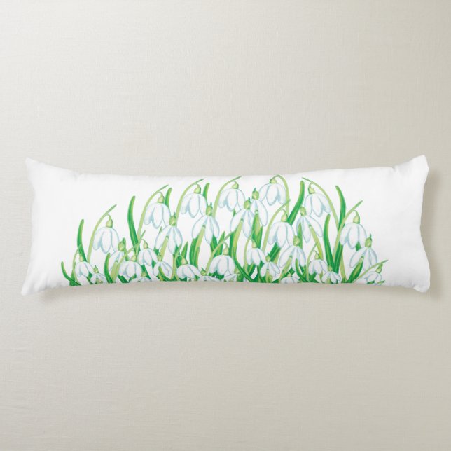 Coussins Longs Snowdrops de printemps (Devant)