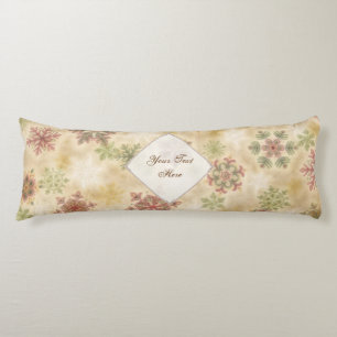 Coussins Longs Snowflakes de style vintage avec texte personnalis