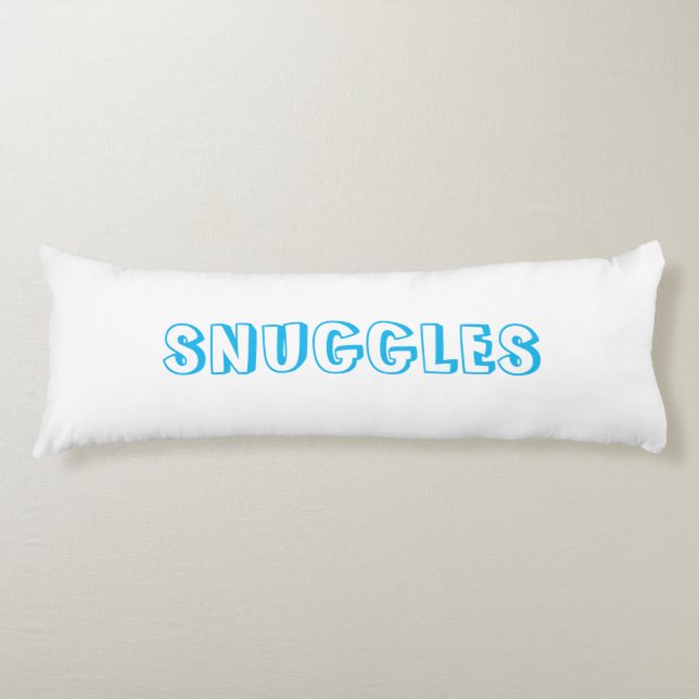 Coussins Longs "Snuggings" Bleu clair blanc (Devant)