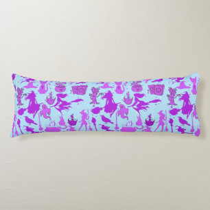 Coussins Longs Sorcières volantes motif.Violet L Bleu BG