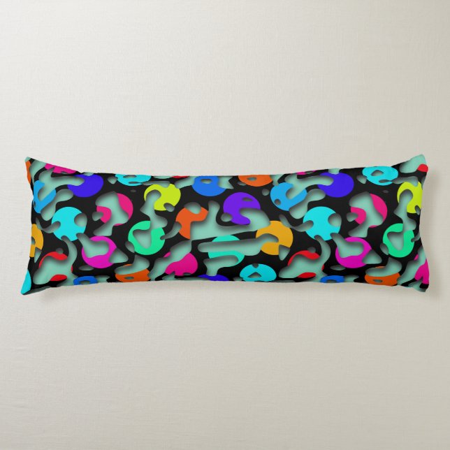 Coussins Longs Squiggly Loops sans coutures motif 09 + votre back (Devant)