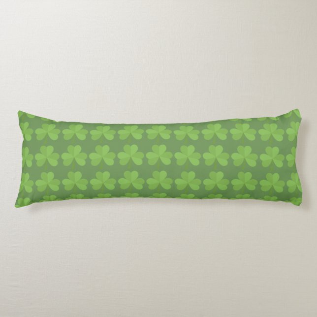 Coussins Longs St Patrick Irlande Shamrock Clovers Motif Vert (Devant)