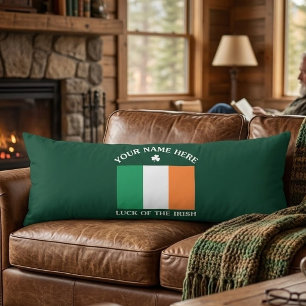 Coussins Longs St Patrick's Day Drapeau Irlande Nom personnalisé