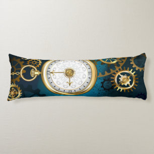 Coussins Longs Steampunk Arrière - plan turquoise avec Gears