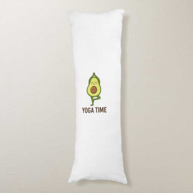 Coussins Longs Sticker De Yoga De L'Avocado Cute (devant Vertical)
